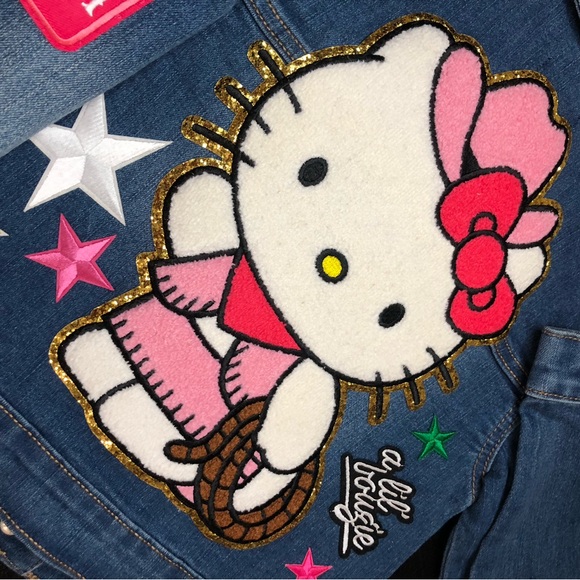 Oh So Cute Cowboy Kitty Denim Jacket Designed by STORY PATCH’D! Personalize it! - Picture 4 of 5
